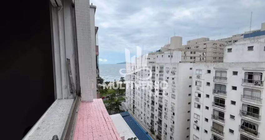 Quarto e sala na praia do embaré – ótima vista mar lateral