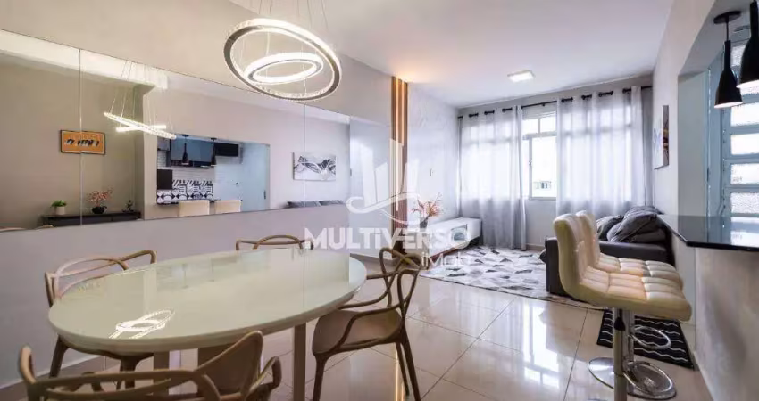 Apartamento 86 m² no boqueirão, santos - 2 dormitórios, mobiliado