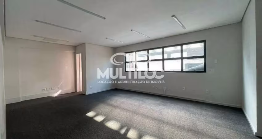 Sala comercial de 56 m² para aluguel em santos – aparecida | 1 vaga, 2 banheiros,