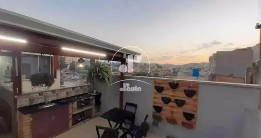 Cobertura a venda no Jd Sto André, 96m², acesso interno, 2 dormitorios e cobertura gourmet. 2 vagas