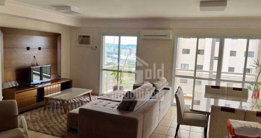 Apartamento MOBILIADO na Zona Sul com 3 dormitórios para alugar, 143 m² por R$ 6.893/mês - Jardim Irajá - Ribeirão Preto/SP