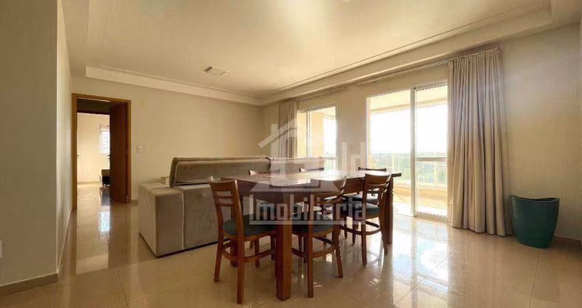 Apartamento SEMIMOBILIADO -Alto Padrão com 3 Suítes para alugar, 124 m² por R$ 5.880/mês - Jardim Irajá - Ribeirão Preto/SP