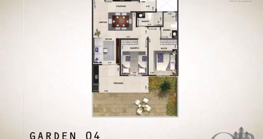 Apartamento garden repasse edifício gálatas no centro.