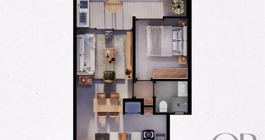 Apartamento de repasse com 1 suíte no parque vivamar.