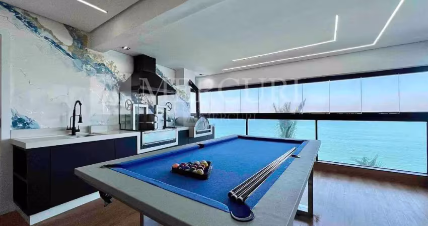 Apartamento no guarujá, praia das pitangueiras, frente para o mar, 3 suítes e com varanda gourmet - mercuri imóveis - imobiliária no guarujá