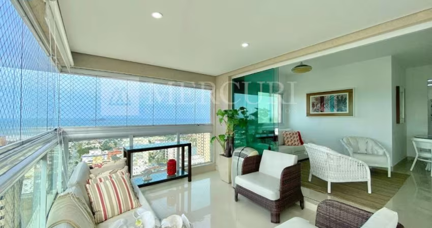 Apartamento no Guarujá, Enseada, com Vista Mar,  3 dormitórios e varanda gourmet