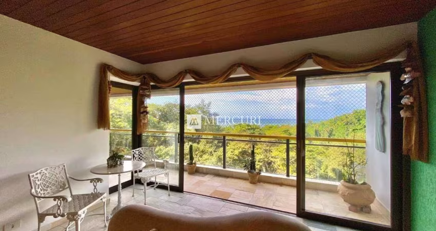 Apartamento com Vista para o Mar, 3 quartos (2 suítes) à venda, 175 m² por R$ 700.000 - Sorocotuba - Guarujá/SP - Imobiliária Mercuri