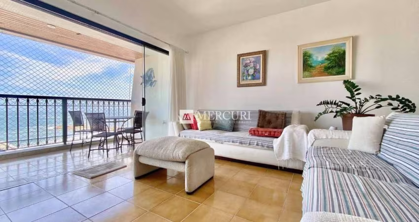 Apartamento com Vista para o Mar, 3 quartos (1 suíte) à venda, 175 m² por R$ 1.300.000 - Pitangueiras - Guarujá/SP - Imobiliária Mercuri