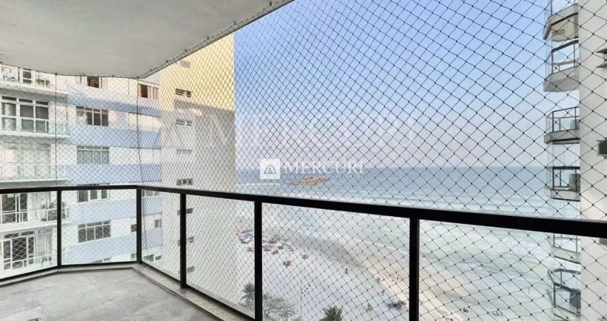 Apartamento Frente Mar com 4 quartos (2 suítes) à venda, 216 m² por R$ 1.600.000 - Pitangueiras - Guarujá/SP - Imobiliária Mercuri