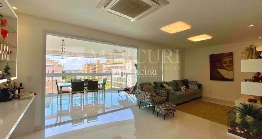Apartamento no guarujá, enseada, 3 quartos, sala para 2 ambientes e varanda gourmet - mercuri imóveis - imobiliária no guarujá