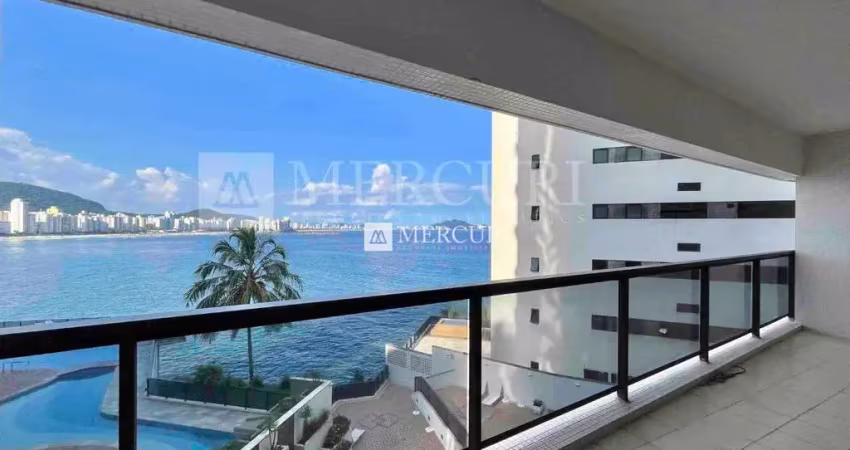Apartamento no guarujá, astúrias, frente mar, 3 suítes, mercuri imóveis guarujá.