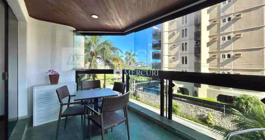 Apartamento com sacada e vista para o mar na enseada, guarujá
