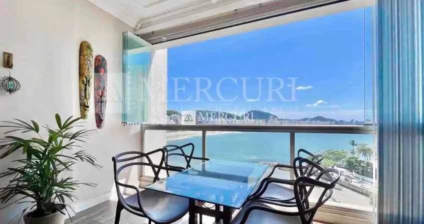 Apartamento no guarujá, astúrias, frente mar, 2 quartos e sacada - mercuri imóveis - imobiliária no guarujá.