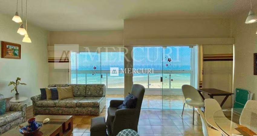 Apartamento no Guarujá, Praia das Pitangueiras, Frente para o mar, Vista mar, 3 quartos sendo 1 suíte e lazer no prédio.