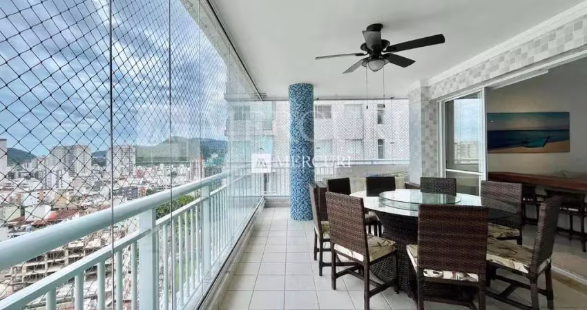 Apartamento no guarujá, jardim astúrias, repaginado, 3 quartos e varanda gourmet