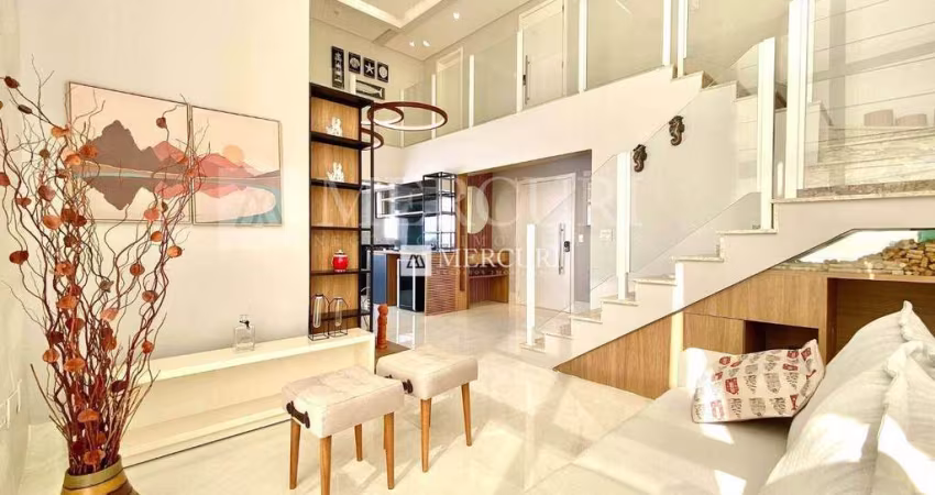 Apartamento Duplex no Guarujá, Enseada, Mobiliado com 3 suítes.