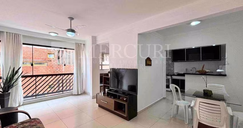 Apartamento no Guarujá, Enseada, Sacada e 2 Quartos
