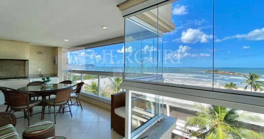 Apartamento no Guarujá, Pitangueiras, Frente para o mar, Vista mar, 3 quartos sendo suítes e prédio com lazer.