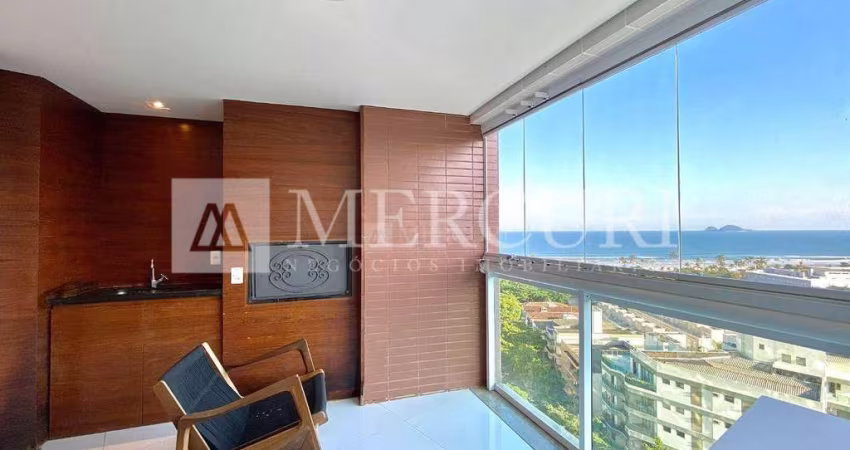 Apartamento no Guarujá, Enseada, Varanda Gourmet, Vista Mar, Prédio com Lazer Completo