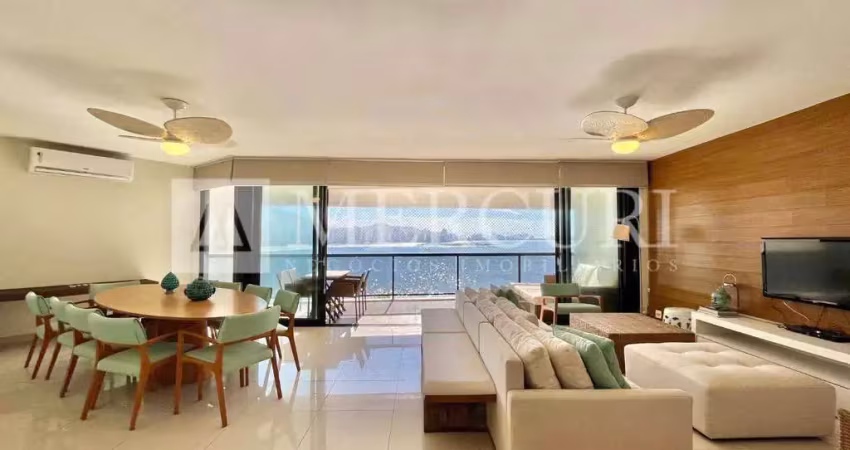 Apartamento no guarujá, jardim astúrias, 3 quartos, sala com 2 ambientes e varanda totalmente repaginado e vista para mar aberto - mercuri imóveis