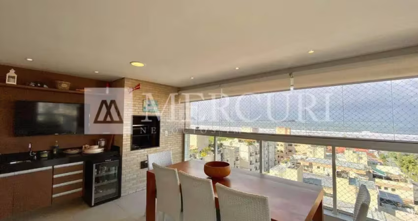 Apartamento no Guarujá, Enseada,  Varanda Gourmet com Vista Mar, 3 Quartos, Mercuri Imóveis - Imobiliaria no Guarujá.