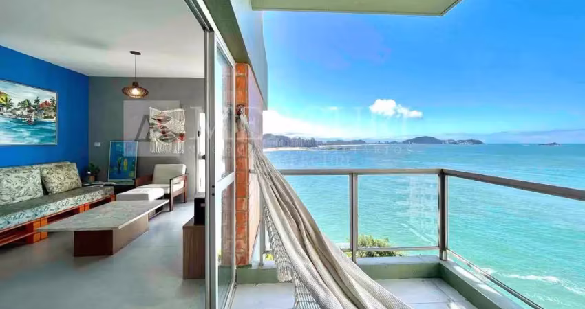 Apartamento no guarujá, jardim astúrias, vista para o mar, condomínio frente mar e lazer completo