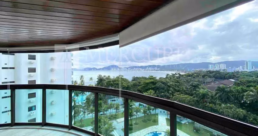 Apartamento no guarujá, enseada, com vista mar e 4 suítes.