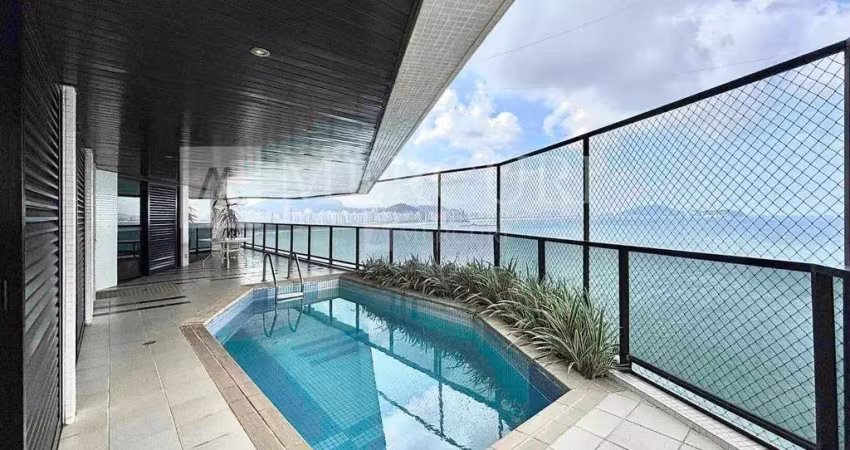 Apartamento no guarujá, astúrias, 4 suítes e frente e vista mar