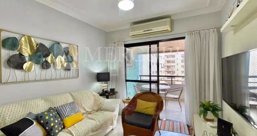 Apartamento no guarujá, pitangueiras, 3 quartos, sala para 2 ambientes e sacada com vista para o mar - mercuri imóveis - imobiliária no guarujá