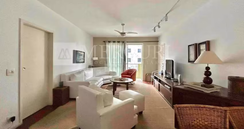 Apartamento no guarujá, pitangueiras, 3 quartos, sala para 2 ambientes e sacada mobiliado- mercuri imóveis - imobiliária no guarujá