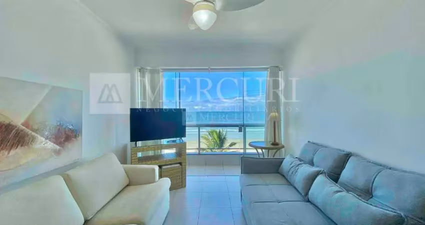 Apartamento no guarujá, pitangueiras, 2 quartos, sala para 2 ambientes e sacada com vista total para o mar -mercuri imóveis - imobiliária guarujá