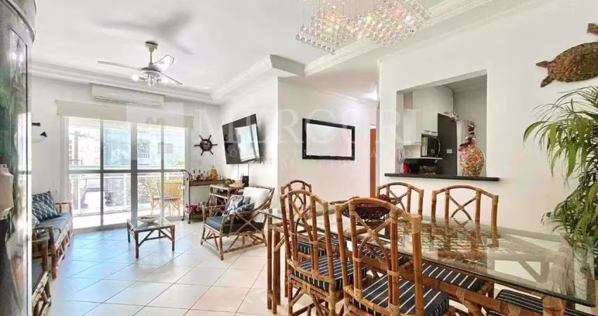 Apartamento no guarujá, enseada, 3 quartos sendo 1 suíte e varanda gourmet - mercuri imóveis - imobiliária no guarujá