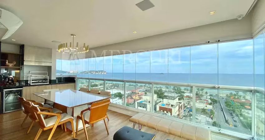 Apartamento no guarujá, enseada, com vista mar, 3 suítes - mercuri imóveis - imobiliária no guarujá.