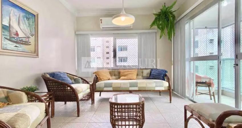 Apartamento no guarujá, astúrias, 3 quartos, 3 suítes e sacada com vista parcial para o mar - mercuri imóveis - imobiliária no guarujá