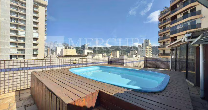 Cobertura duplex no guarujá, enseada, piscina e churrasqueira privativa  mercuri imóveis guarujá