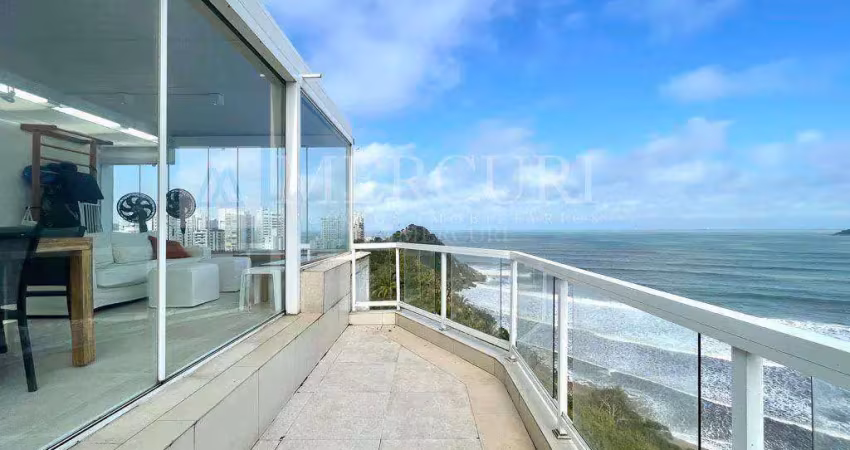 Cobertura no guarujá, tombo, 6 quartos, sendo 5 suítes e sacada com vista para o mar  - mercuri imóveis - imobiliária no guarujá