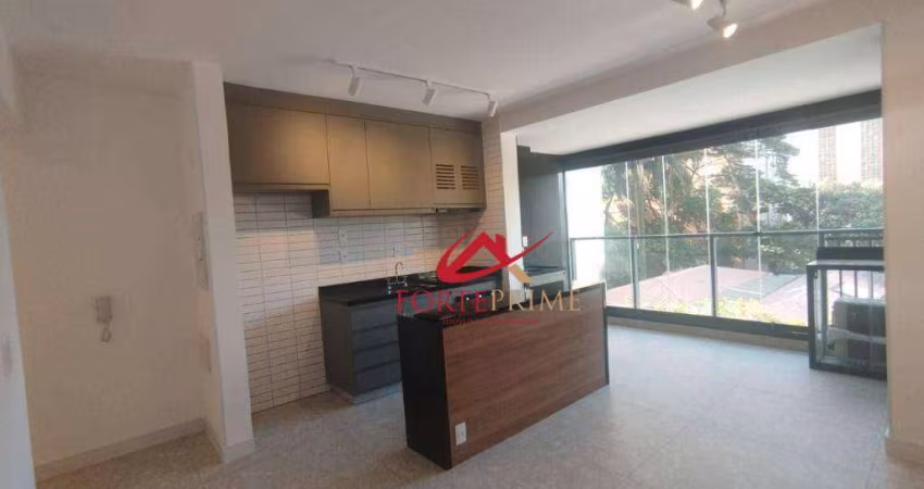 Apartamento com 1 dormitório para alugar, 45 m² por R$ 5.396,00/mês - Campo Belo - São Paulo/SP