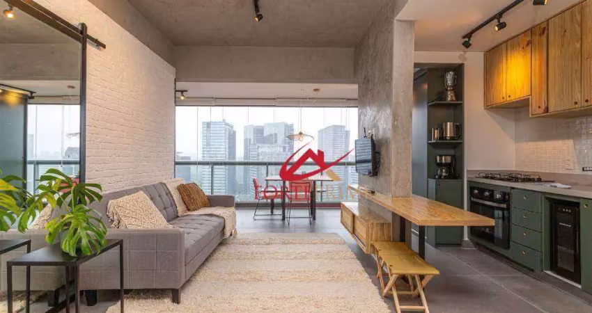 Apartamento com 1 dormitórios para alugar, 53 m² por R$ 6.937/mês - Chácara Santo Antônio - São Paulo/SP