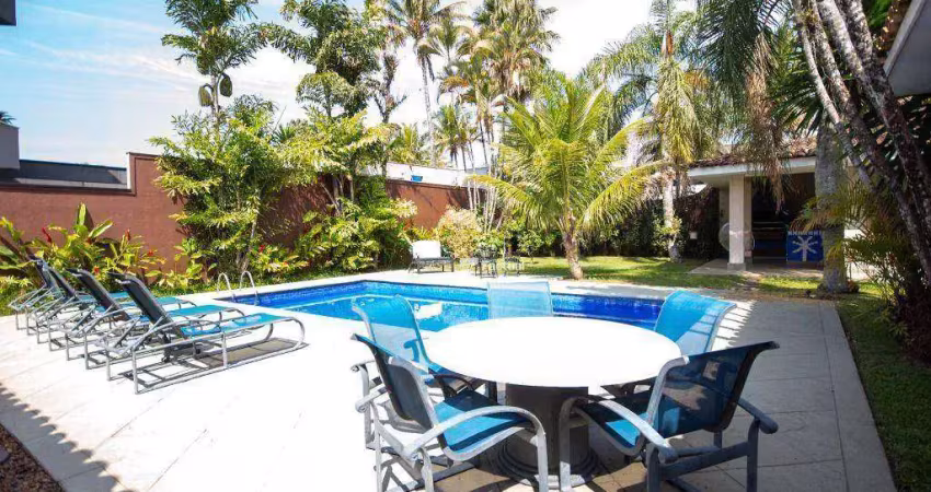Casa com 5 dormitórios, 400 m² - venda por r$ 2.600.000,00 ou aluguel por r$ 13.000,00/mês - acapulco - guarujá/sp