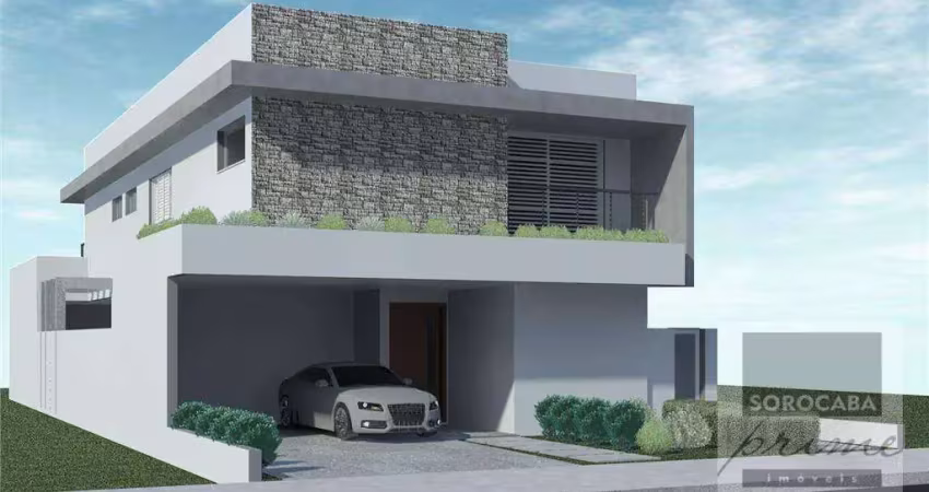 Sobrado para venda, Condomínio Mont Blanc em Sorocaba-SP, 4 vagas de garagem, 4 suítes, área construída 288,00 m². SO0027.