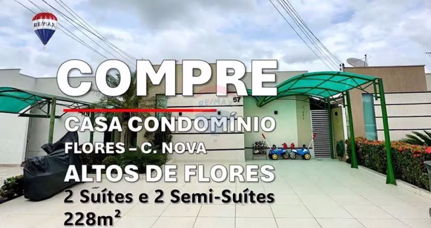 Vendo casa no condominio Altos de Flores, com 2 suítes e 2 semi-suítes, 228m², Flores, Manaus.