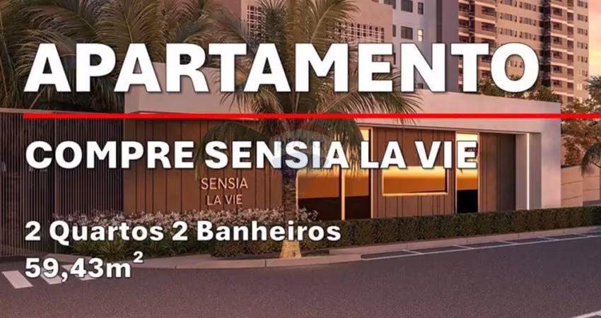 Vendo apartamento sensia la vie 59,43m², incluindo 2 quartos e 2 banheiros.