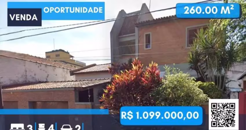 Sobrado com 260m² - 3 quartos à venda -- vila universitária