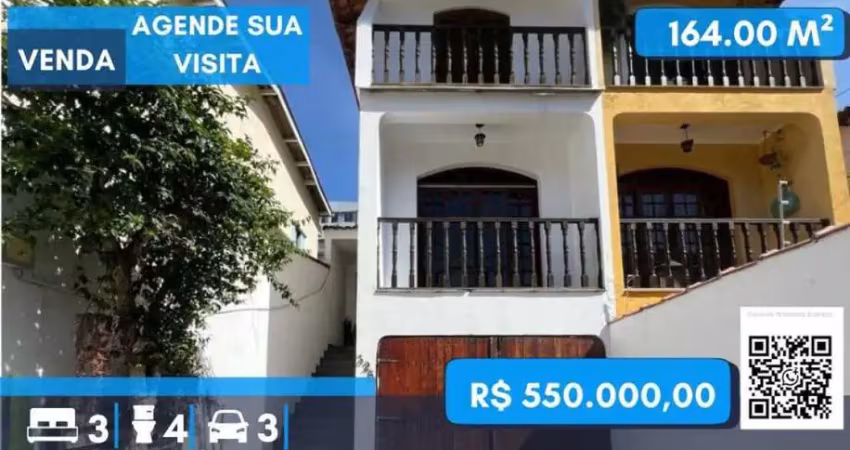 Sobrado com 164 m² - 3 quartos e 4 banheiros  e 3 vagas à venda