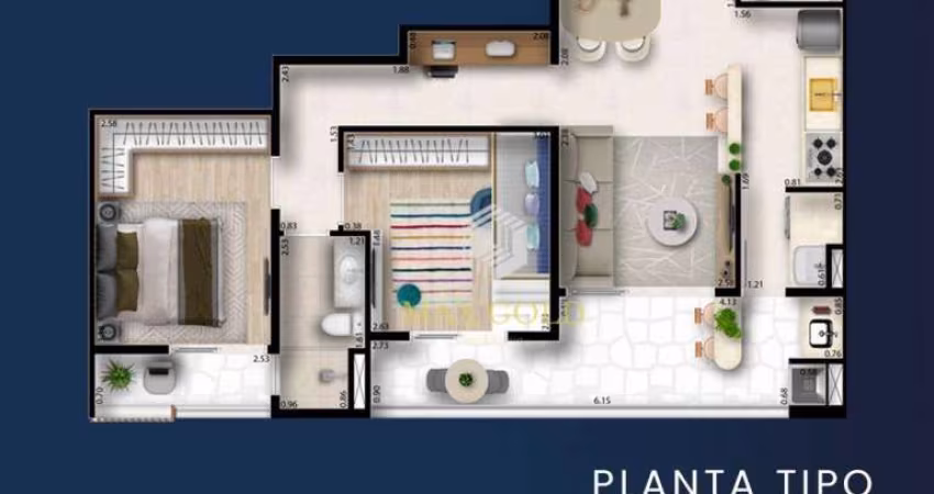 Apartamento com 2 dormitórios à venda, 69 m² por R$ 550.000,00 - Jardim das Nações - Taubaté/SP