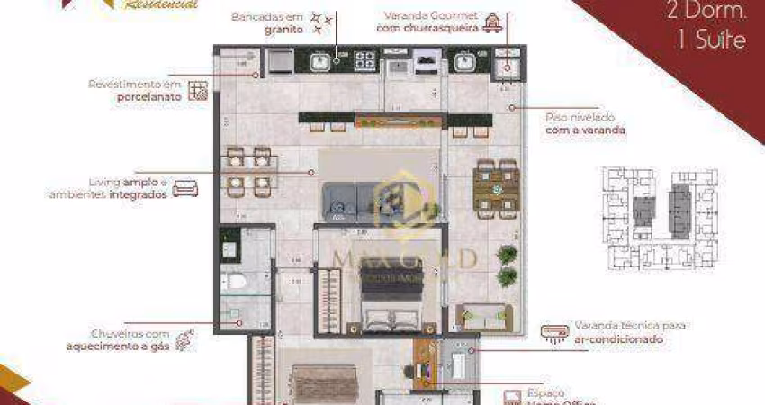 Apartamento com 2 dormitórios à venda, 64 m² por R$ 485.581,00 - Itaguá - Ubatuba/SP
