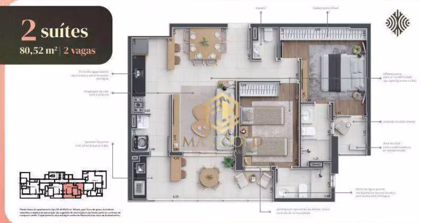 Apartamento com 2 dormitórios à venda, 80 m² por r$ 537.000,00 - barranco - taubaté/sp