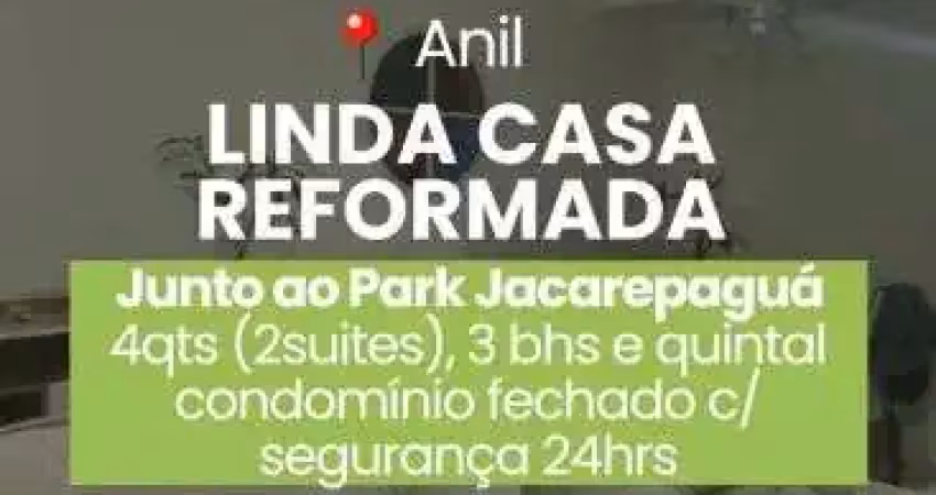 Excelente casa duplex 4qts (2suites) reformada condomínio junto ao park jacarepaguá