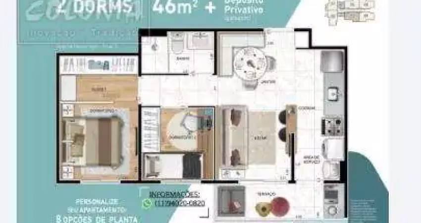 Apartamento com 2 quartos à venda na Vila Curuçá, Santo André 