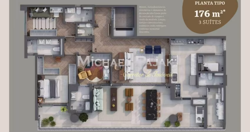 Apartamento com 3 quartos